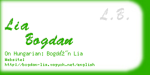 lia bogdan business card